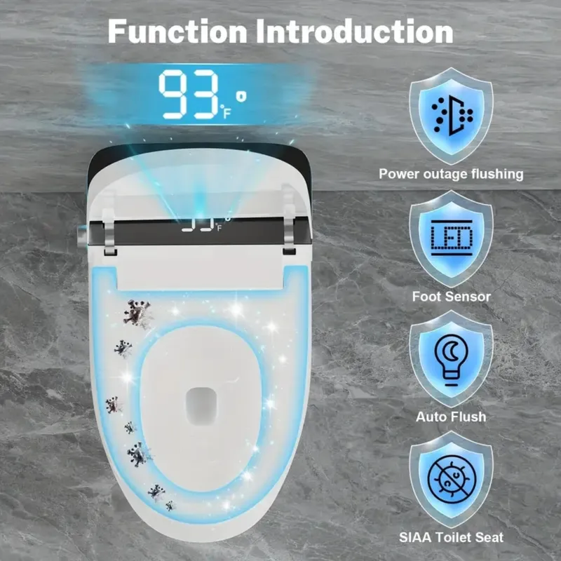 Vipbear Smart Toilet with Elongated Heated Seat, Auto Flush